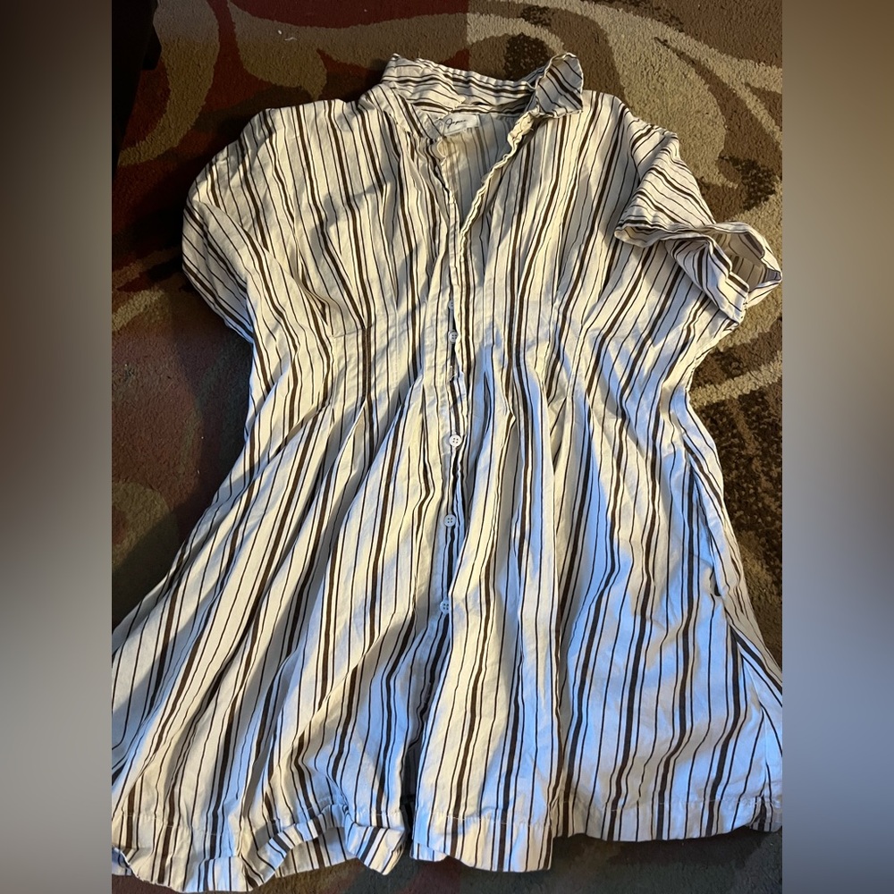 Striped Button-Up Dress